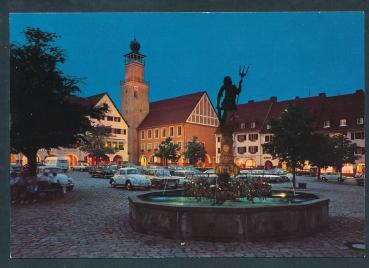 Neptunbrunnen mit Rathaus in Freudenstadt